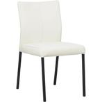 Leren eetkamerstoel Basic - Hermes Bianco (gebroken wit) -, Huis en Inrichting, Stoelen, Overige kleuren, Nieuw, Leer, Ophalen of Verzenden