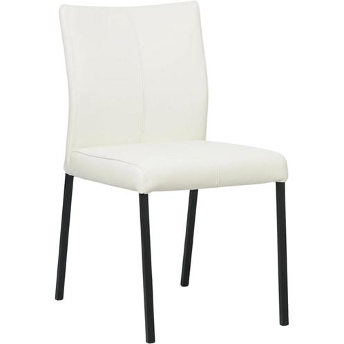 Leren eetkamerstoel Basic - Hermes Bianco (gebroken wit) -, Huis en Inrichting, Stoelen, Eén, Overige kleuren, Nieuw, Leer, Ophalen of Verzenden