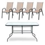 Comfortabele Tuinset 140x80 Beige | OP = OP, Tuin en Terras, Tuinsets en Loungesets, Nieuw, Ophalen of Verzenden, Tuinset, Overige materialen
