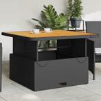 vidaXL Tuintafel 110x110x71 cm poly rattan en massief, Verzenden, Nieuw