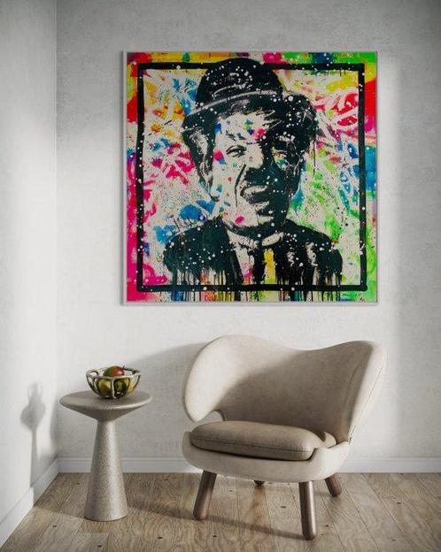 Mikko (1982) - Charles Chaplin On Random Pattern - XL (No, Antiek en Kunst, Kunst | Schilderijen | Modern