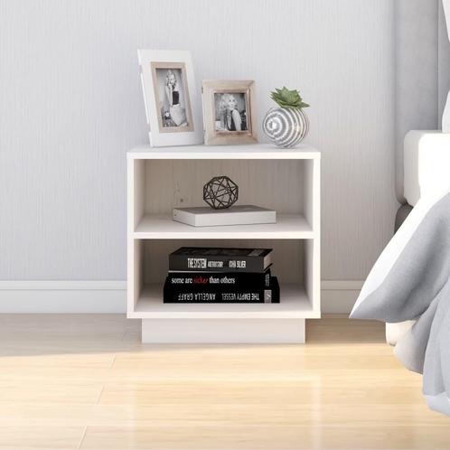 vidaXL Nachtkastje 40x34x40 cm massief grenenhout wit, Huis en Inrichting, Slaapkamer | Nachtkastjes, Nieuw, Minder dan 45 cm
