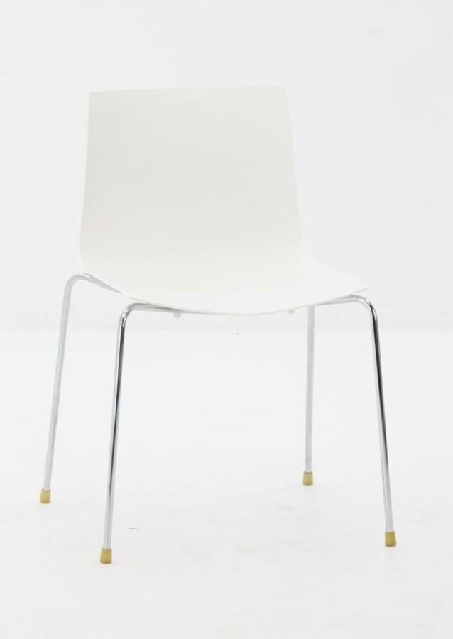 Kantinestoel Arper Catifa 46 - wit - chroom, Huis en Inrichting, Stoelen, Gebruikt, Ophalen of Verzenden
