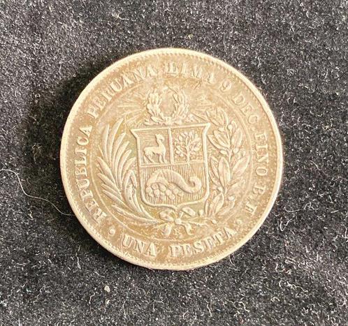Peru. 1 Peseta 1880 (Zonder Minimumprijs), Postzegels en Munten, Munten | Europa | Niet-Euromunten