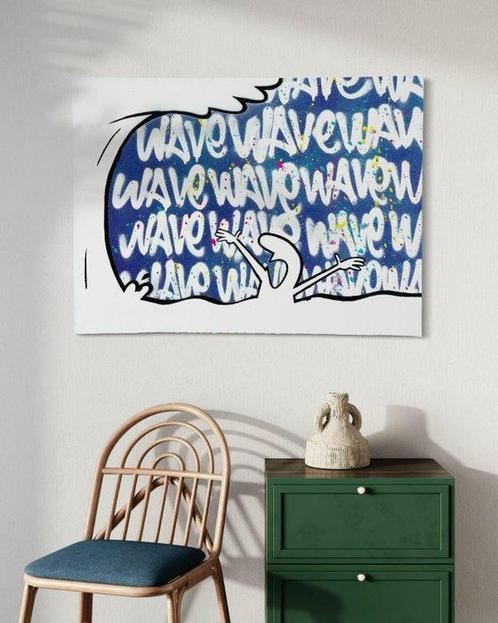 AIIROH (1987) - La Linea - Wave [100% handmade], Antiek en Kunst, Kunst | Schilderijen | Modern