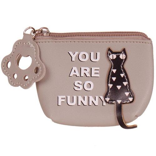 Portemonneetje rits Zwarte Poes Grijs - You are so Funny - 1, Sieraden, Tassen en Uiterlijk, Portemonnees, Grijs, Nieuw, Ophalen of Verzenden