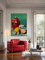 E. García - JARRÓN ROJO CON LIMONES XL (NO RESERVE), Antiek en Kunst, Kunst | Schilderijen | Modern