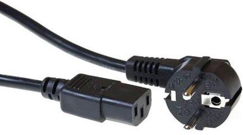 ACT Netsnoer CEE 7/7 male (haaks) - C13 zwart 3 m AK5124, Computers en Software, Pc- en Netwerkkabels, Nieuw, Verzenden