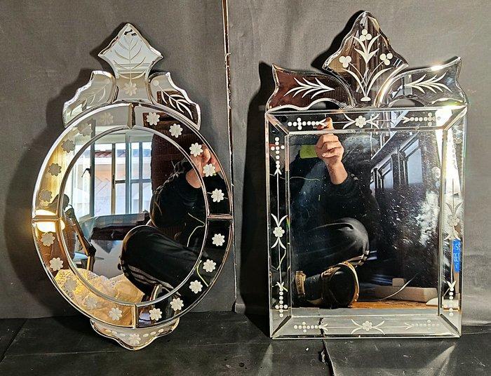 Wandspiegel - Glas - Spiegels in Venetiaanse stijl, Antiek en Kunst, Curiosa en Brocante