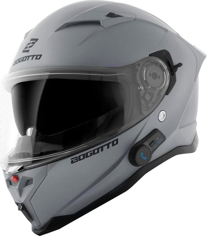 Bogotto H153 BT Grijs Bluetooth Helm, Motoren, Kleding | Motorhelmen, Nieuw met kaartje, Overige merken, Integraalhelm, Verzenden