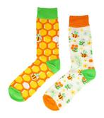 Sokken Katoen - Bijen Print - Groen Geel Wit - Maat 38-45, Kleding | Dames, Sokken en Kousen, Nieuw