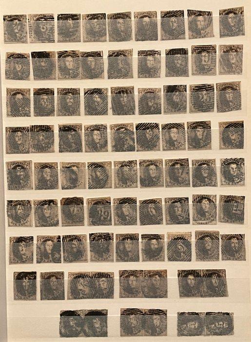 België 1851/1861 - Leopold I - Selectie ongetande Medaillons, Postzegels en Munten, Postzegels | Europa | België