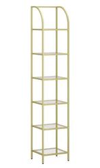 Gouden Boekenkast 6 Lagen – Staande Glas en Metaal Kast, Huis en Inrichting, Kasten | Boekenkasten, Verzenden, Nieuw