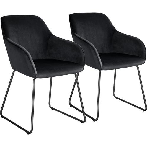 Eetkamerstoel Jeane, fluweellook, sledeonderstel - Fluweello, Huis en Inrichting, Stoelen, Verzenden