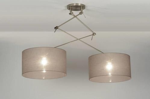 Rietveld Hanglampen - Taupe - Staal, Stof, Huis en Inrichting, Lampen | Hanglampen, Verzenden