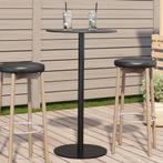 vidaXL Tuintafel rond Ø60x105 cm staal zwart, Verzenden, Nieuw, Metaal