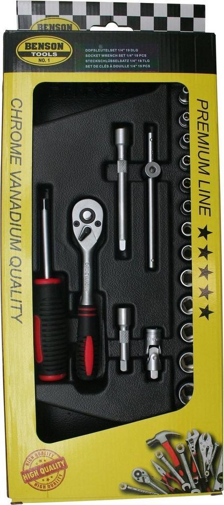 Doppendoos - 1/4 Duims Aansluiting - 19 Delig - Doppenset -, Doe-het-zelf en Verbouw, Gereedschap | Handgereedschap, Nieuw, Ophalen of Verzenden