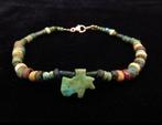 Oud-Egyptisch Armband van faience-mummieparels met Oog van