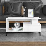 vidaXL Salontafel 90x49x45 cm bewerkt hout wit, Minder dan 50 cm, 50 tot 100 cm, Verzenden, Nieuw