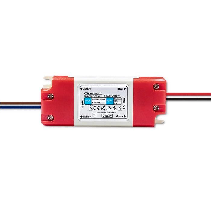 Inbouw voeding - 12V - 1A - 12W - Qoltec, Doe-het-zelf en Verbouw, Elektra en Kabels, Ophalen of Verzenden