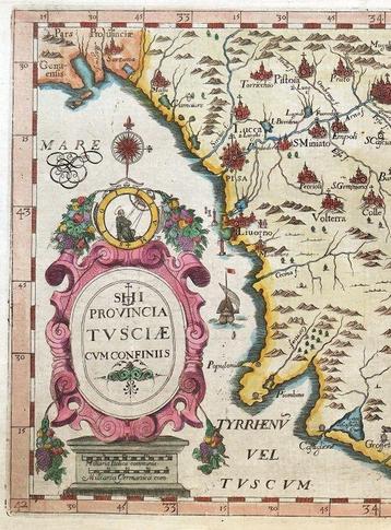 Italië - Toscane (kaart + beschrijvende bladzijde); J. beschikbaar voor biedingen