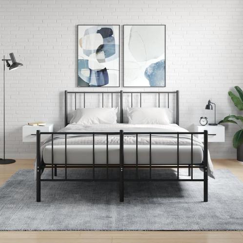 vidaXL Nachtkastjes 2 st wandgemonteerd 35x35x20 cm wit, Huis en Inrichting, Kasten | Overige, Nieuw, Verzenden