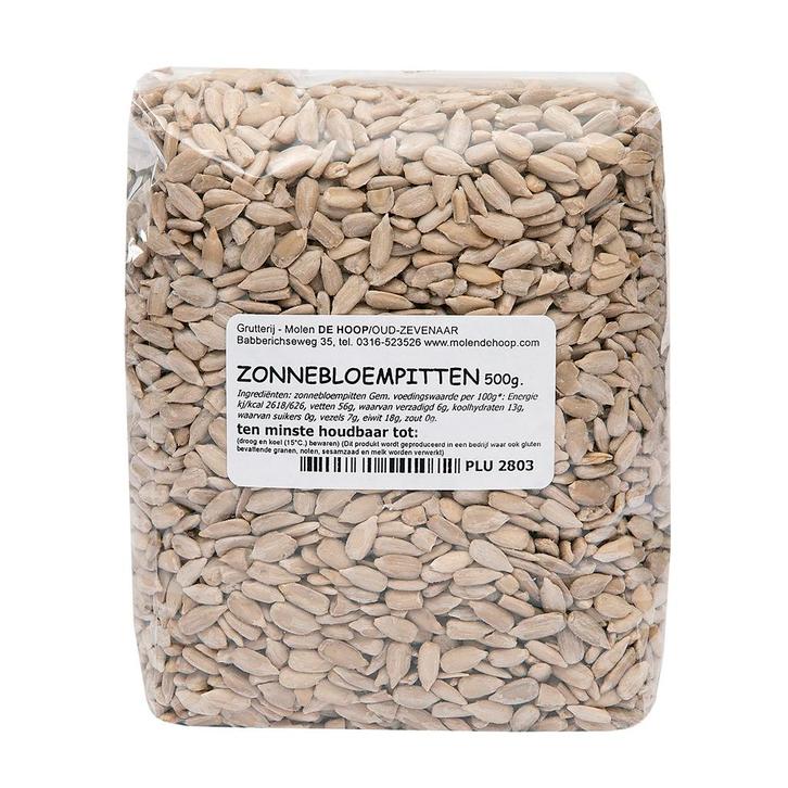 Molen de Hoop Zonnebloempitten 500gr, Hobby en Vrije tijd, Taarten en Cupcakes maken, Nieuw, Verzenden