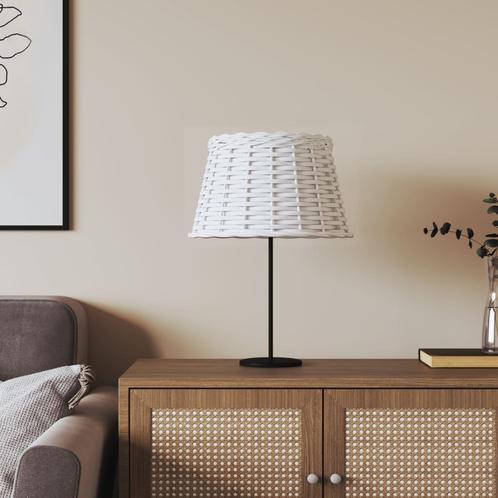 vidaXL Lampenkap Ø38x23 cm wicker wit, Huis en Inrichting, Lampen | Lampenkappen, Wit, Nieuw, Verzenden