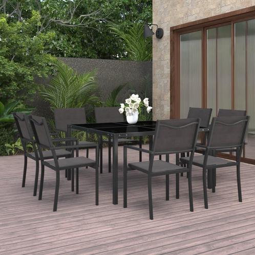 vidaXL 9-delige Tuinset staal, Tuin en Terras, Tuinsets en Loungesets, Tuinset, Nieuw, Rvs, Verzenden