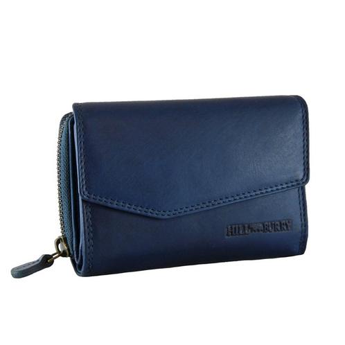 HillBurry VL77703 Dames Rits Portemonnee - Leer - Blauw, Sieraden, Tassen en Uiterlijk, Portemonnees, Blauw, Nieuw, Overige merken