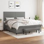 vidaXL Boxspring met matras stof donkergrijs 160x200 cm, Verzenden, 200 cm, 160 cm, Nieuw