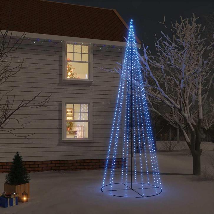 vidaXL Kegelkerstboom 732 LEDs blauw 160x500 cm, Diversen, Kerst, Nieuw, Verzenden