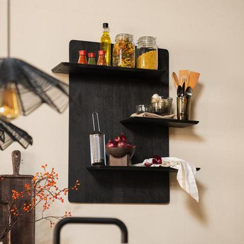 *WOONWINKEL* By-Boo Seco Wandrek Zwart Hout, Huis en Inrichting, Kasten | Overige, Nieuw, Verzenden