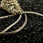 Witgouden visgraat schakel ketting | 39 cm, Sieraden, Tassen en Uiterlijk, Kettingen, Ophalen of Verzenden, Gebruikt, Overige kleuren