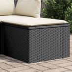 vidaXL Tuinkruk met kussen 55x55x37 cm poly rattan zwart, Verzenden, Nieuw, Rotan