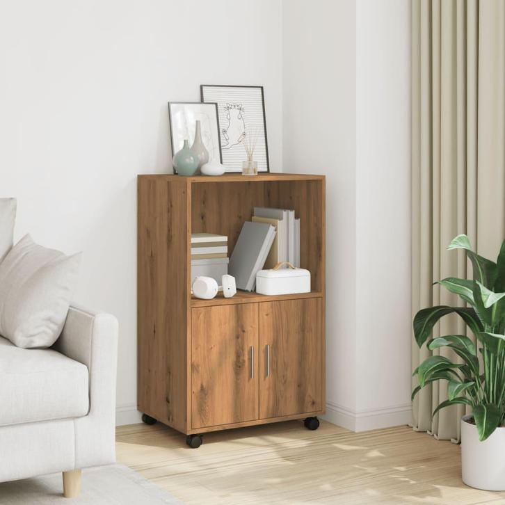 vidaXL Rolkast 55x40x91 cm bewerkt hout artisanaal, Huis en Inrichting, Kasten | Buffetkasten, 25 tot 50 cm, Nieuw, Overige houtsoorten