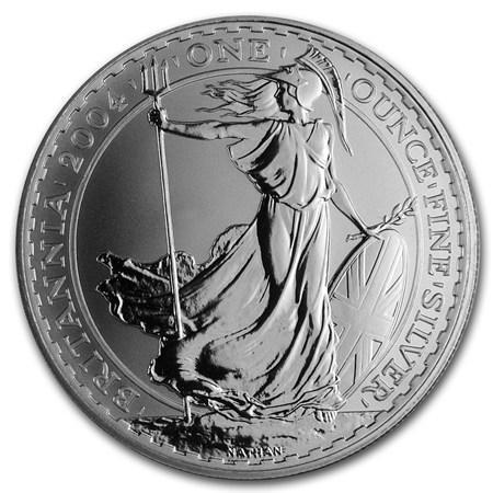 Britannia 1 oz 2004, Postzegels en Munten, Munten | Europa | Niet-Euromunten, Losse munt, Zilver, Overige landen, Verzenden
