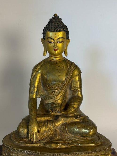 Shakyamuni Boeddha Standbeeld 29.5 cm - Brons - Tibet - Eind, Antiek en Kunst, Antiek | Overige Antiek