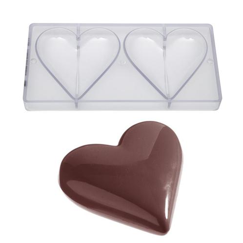 Chocolade Holvorm Chocolate World Hart (2x) 119x104x23mm, Hobby en Vrije tijd, Taarten en Cupcakes maken, Nieuw, Verzenden