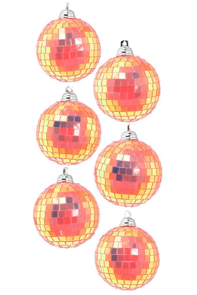 6x Discobal Ø 6 cm Klein Iridescent Neon Oranje Koraal Disco, Hobby en Vrije tijd, Feestartikelen, Carnaval, Feestartikel, Nieuw