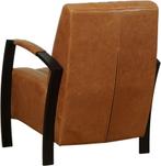Leren fauteuil – Cognac vintage leer met zwart stalen frame, Huis en Inrichting, Fauteuils, Nieuw, Ophalen of Verzenden, Industrieel