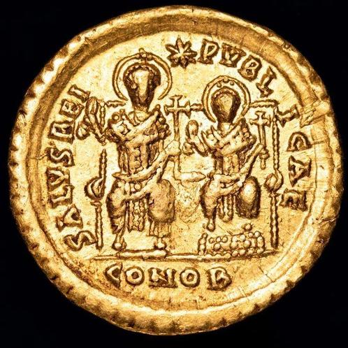 Romeinse Rijk. Valentinianus III (424-455 n.Chr.). Solidus, Postzegels en Munten, Munten | Europa | Niet-Euromunten