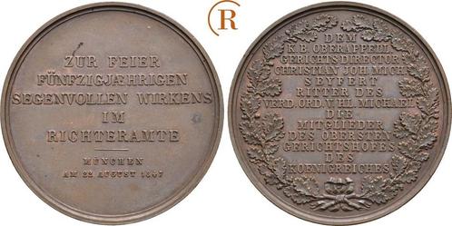 Brons medaille 1847 Muenchen Stadt:, Postzegels en Munten, Penningen en Medailles, Verzenden