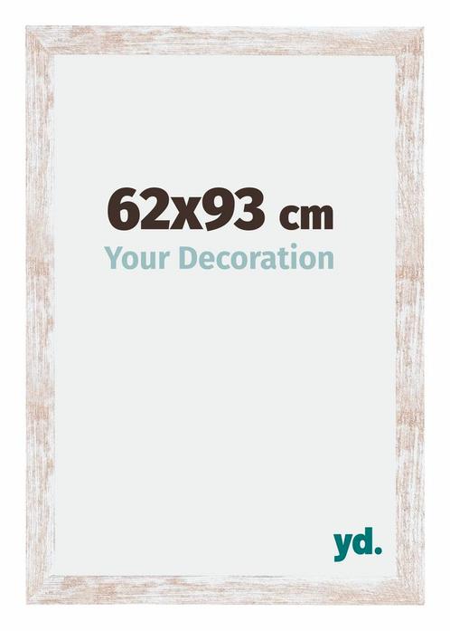 Fotolijst 62x93 cm - White Wash - MDF - Catania, Huis en Inrichting, Woonaccessoires | Lijsten, Nieuw, Verzenden