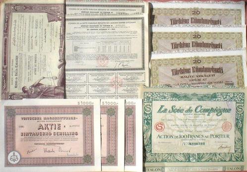 Turkije. 12 x Turkey Bonds + Stock Certificates, all, Postzegels en Munten, Munten | Nederland