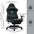 SYMINO Vintage PU lederen ergonomische gamingstoel. Zwart, Huis en Inrichting, Verzenden, Nieuw