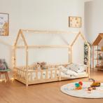 Kinderbed Hesel huisbed met uitvalbeveiliging 90x200 cm hout, Kinderen en Baby's, Kinderkamer | Bedden, Nieuw, Verzenden