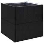Zwarte Rattan Plantenbak 80cm - Tweedekansje - 35% Korting!, Kunststof, Vierkant, Nieuw, Ophalen of Verzenden