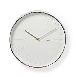 Wandklok | Emma | Nedis | Ø 30 cm (Zilver), Huis en Inrichting, Woonaccessoires | Klokken, Nieuw, Verzenden