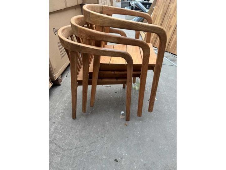 Teakhouten tuinstoel Bern | Stapelbaar, Tuin en Terras, Tuinstoelen, Gebruikt, Stapelbaar, Teakhout